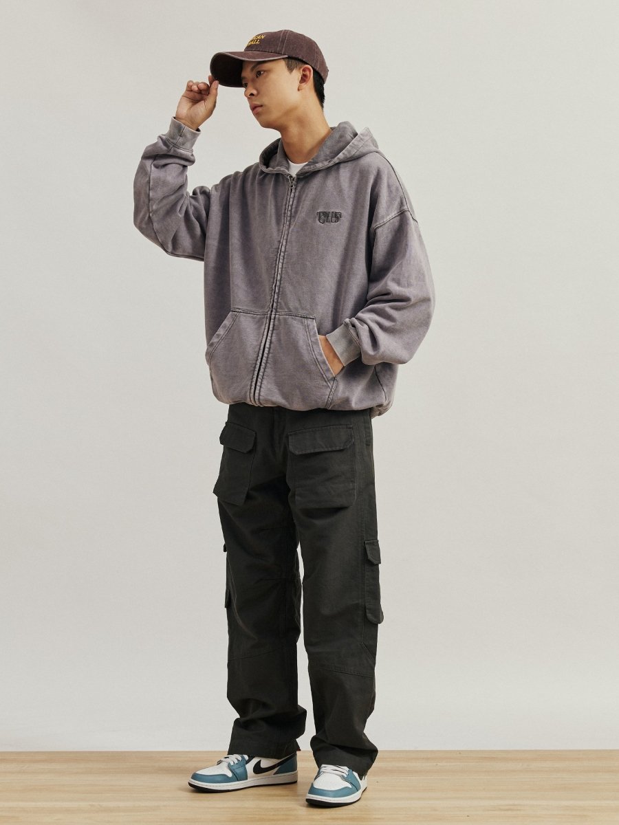 Distressed zip hoodie N3439 - NNine