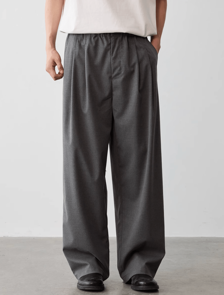 ダブルプリーツスラックス メンズ レディース ワイド ポリエステル / Double Pleated Pants N5385 - メンズファッション通販 NNine(ナイン)