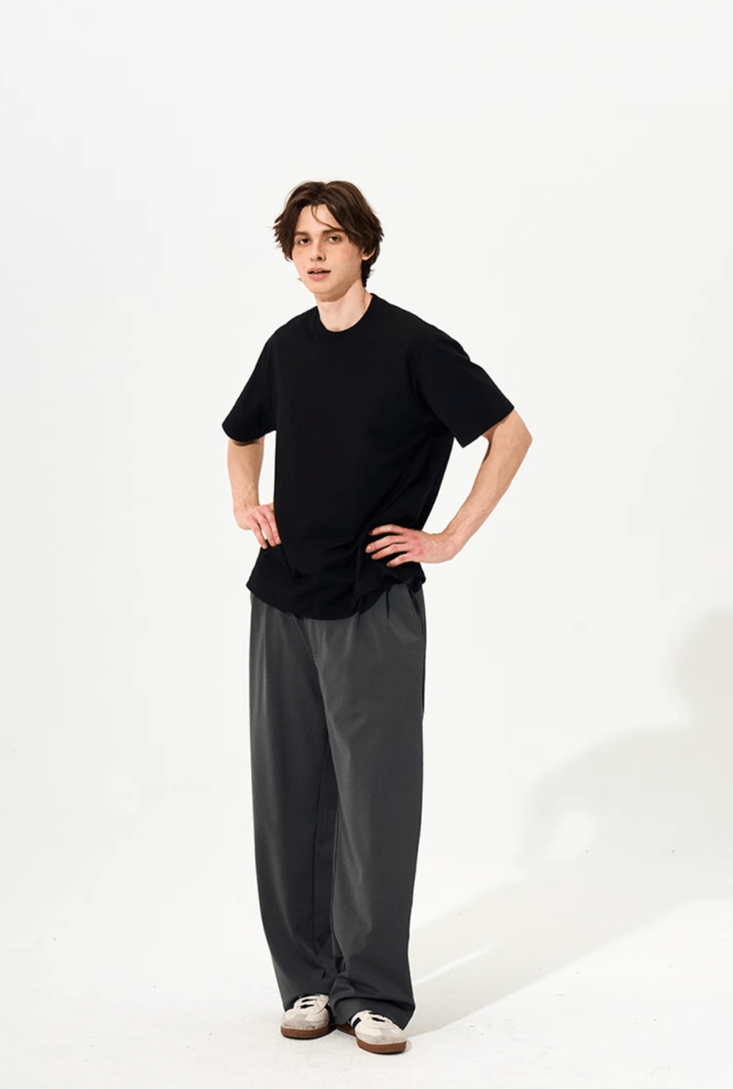 Drape Wide Straight Slacks / ドレープ ワイド ストレート スラックス イージー N5256 - ファッション通販 NNine(ナイン)