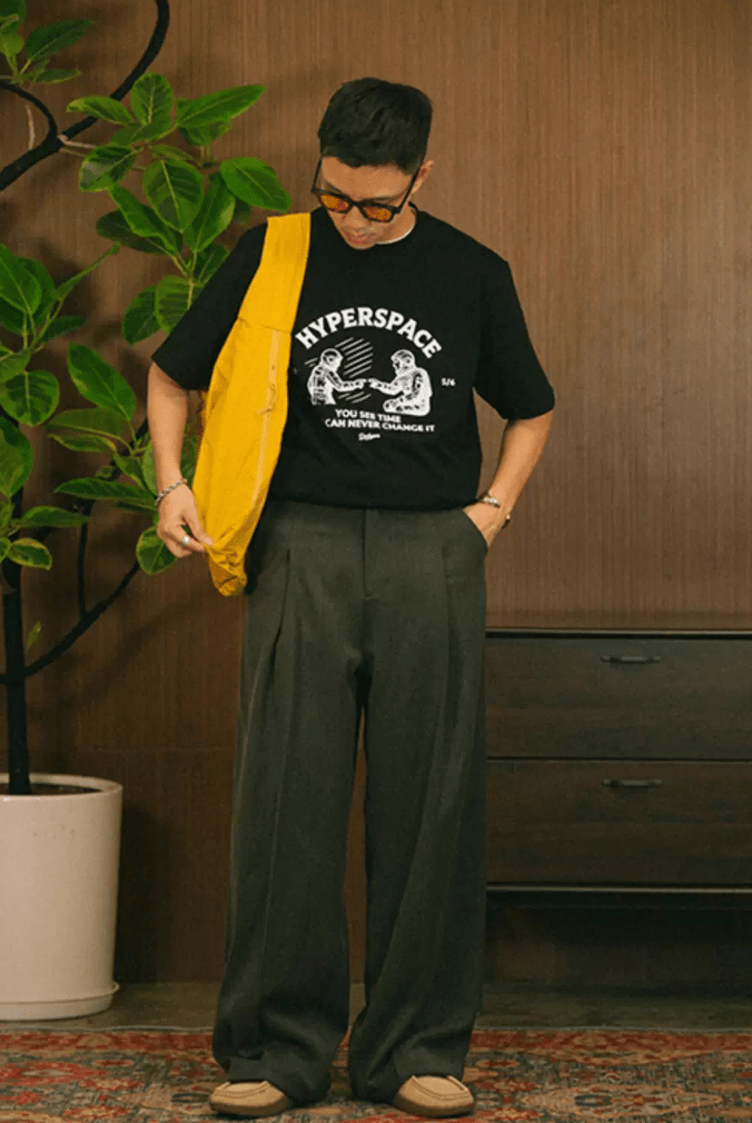 ドレープスラックスパンツ ポリエステル混紡 / Draped Slacks N5505 - ファッション通販NNine(ナイン)