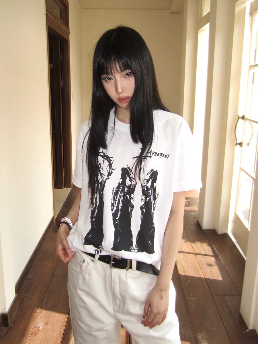 「FAITH」ピュアコットン ヴィンテージ グラフィックTee N6949 - ファッション通販NNine(ナイン)