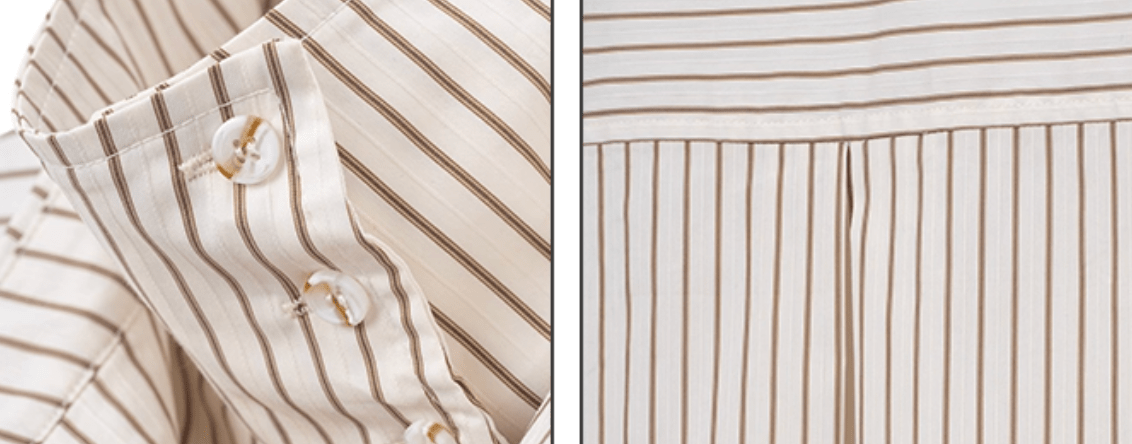 Fake two - piece striped shirt N5812 - ファッション通販NNine(ナイン)