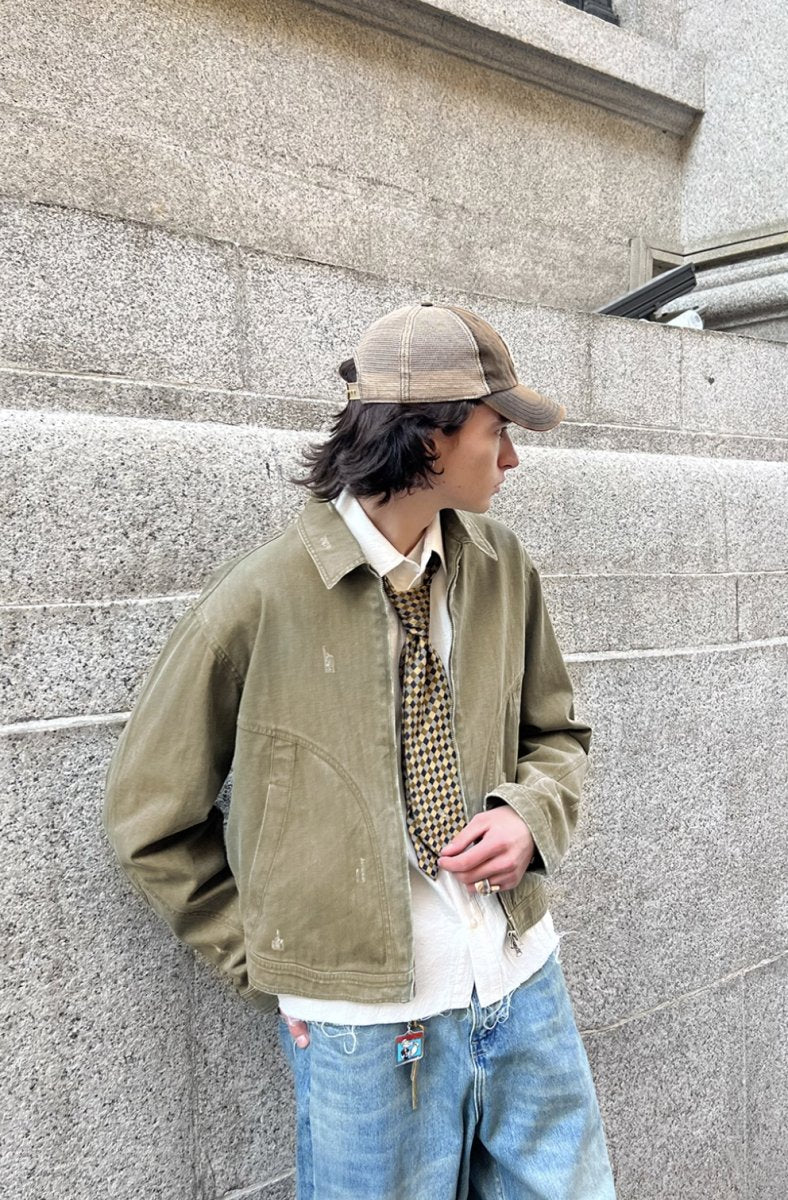 green cropped jacket / ショート丈ダメージジャケット N4504 - NNine