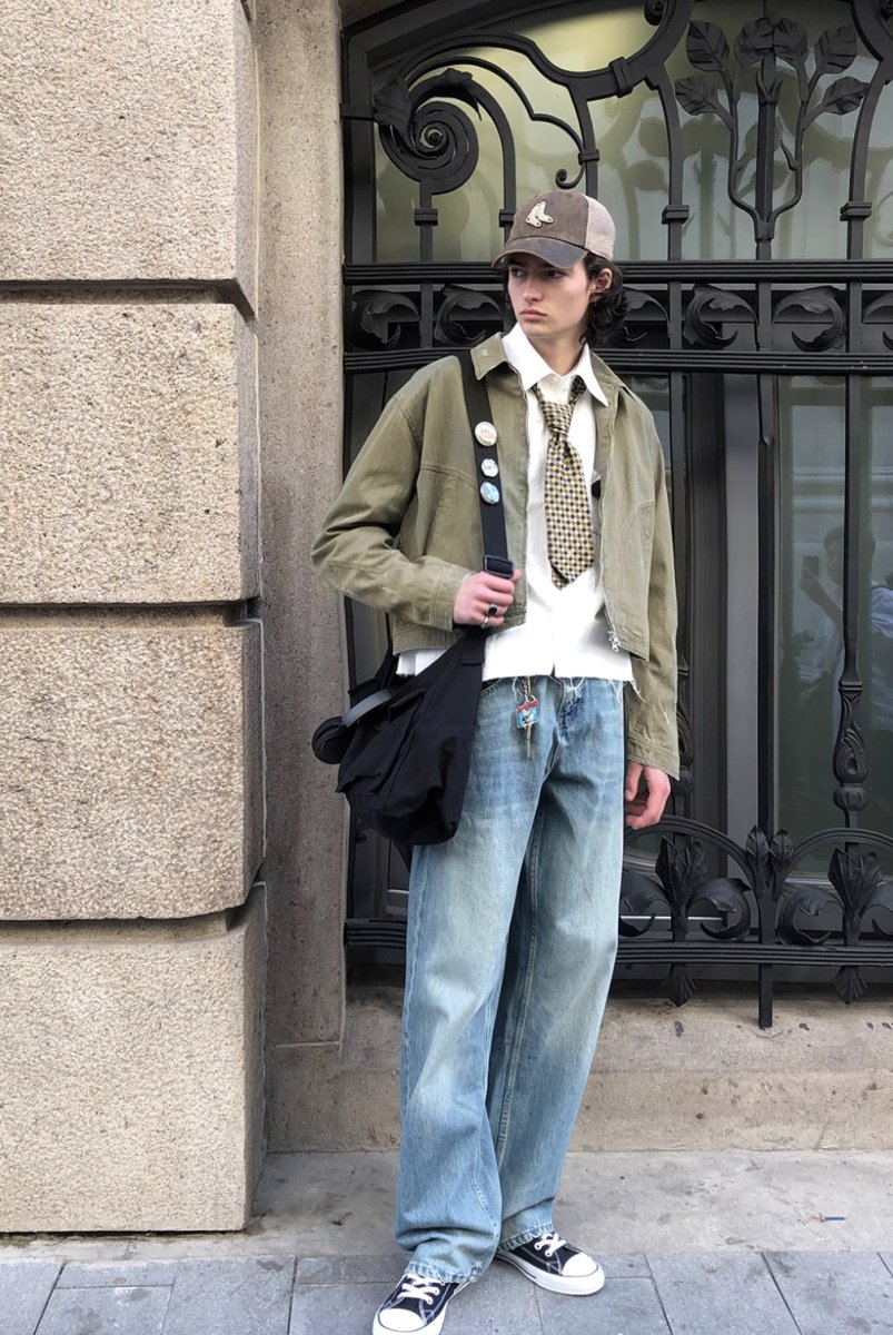 green cropped jacket / ショート丈ダメージジャケット N4504 - NNine