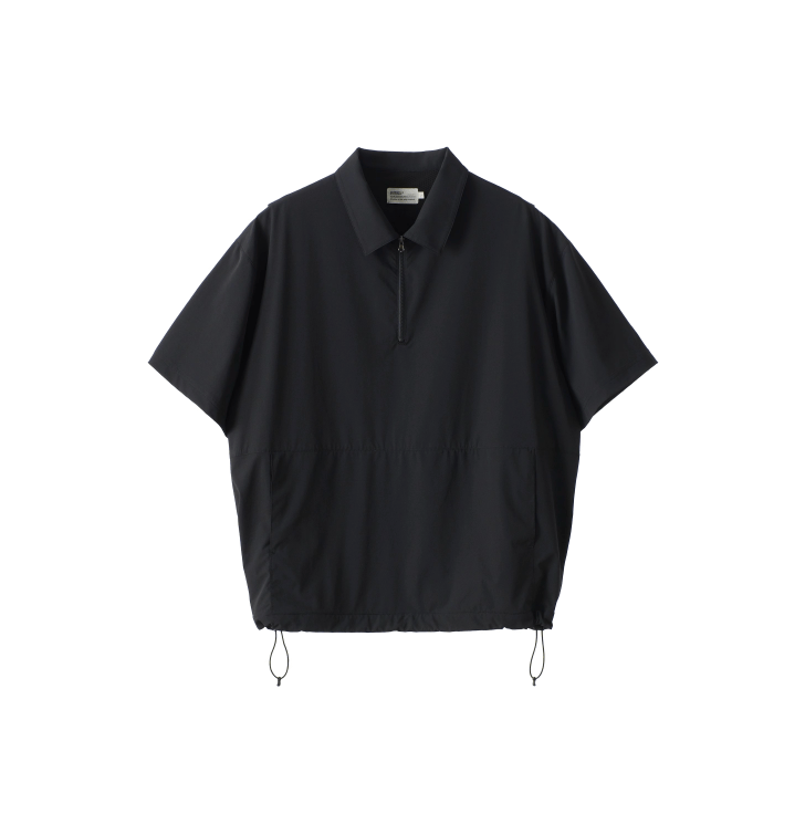 撥水性ナイロンハーフジップポロシャツ メンズ レディース 高機能