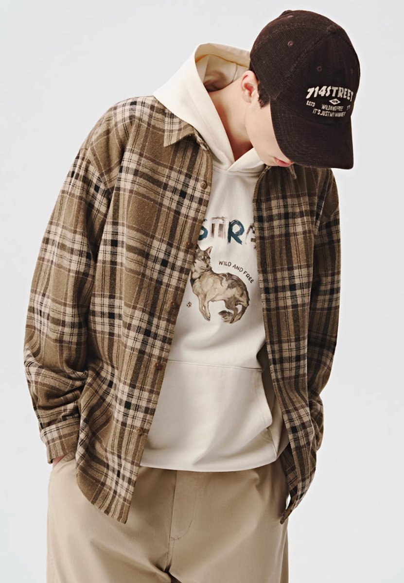 Heavy plaid long sleeve shirt / ヘビーチェックロングスリーブシャツ N4112 - NNine