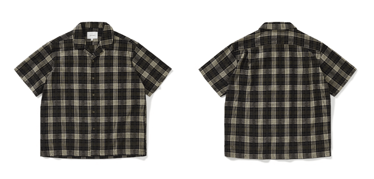 Jacquard Check Shirt / ジャカード チェック シャツ 半袖 開襟 レトロ N5292 - ファッション通販 NNine(ナイン)