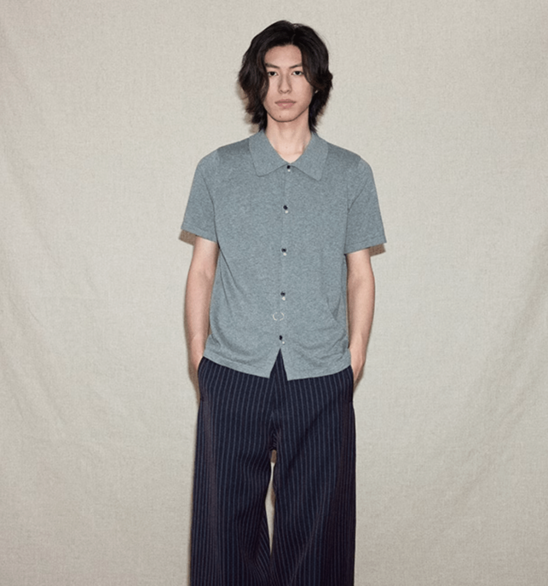 フルオープン・ニットポロ / knit cardigan shirt N5600 - ファッション通販NNine(ナイン)