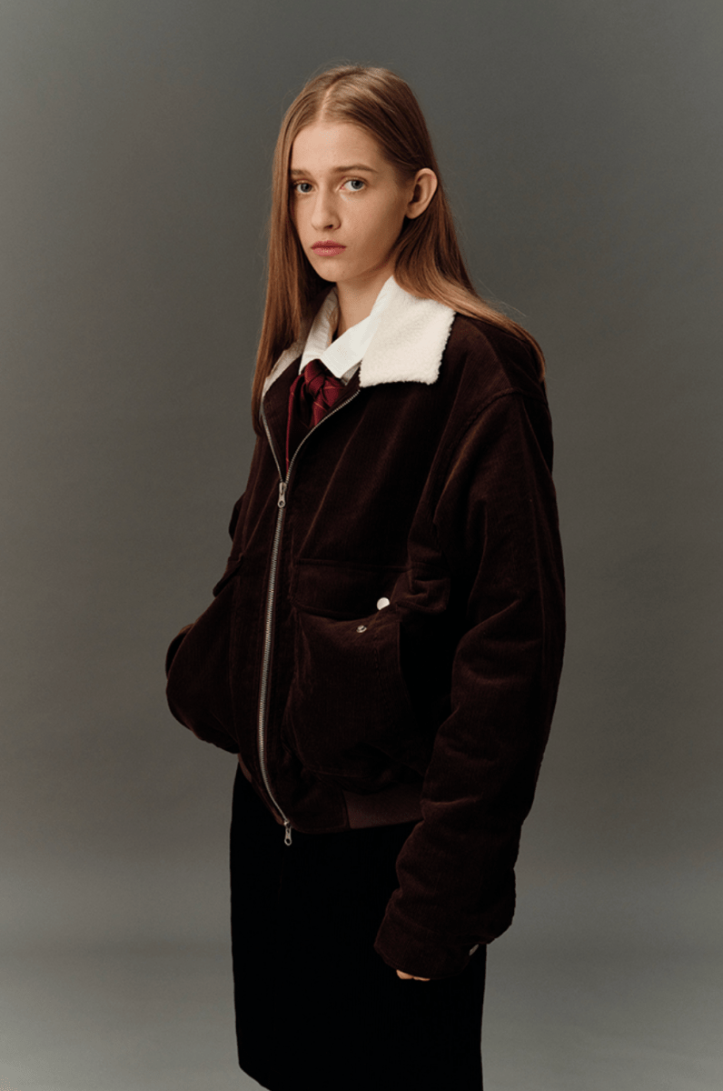 【コーデュロイジャケット】Lamb fur collar corduroy jacket N4836 - NNine