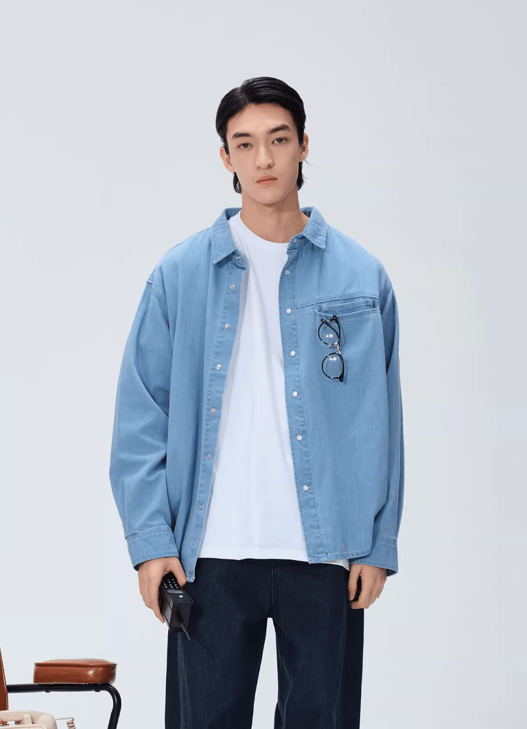 light blue denim shirt N4953 - ファッション通販 NNine(ナイン)