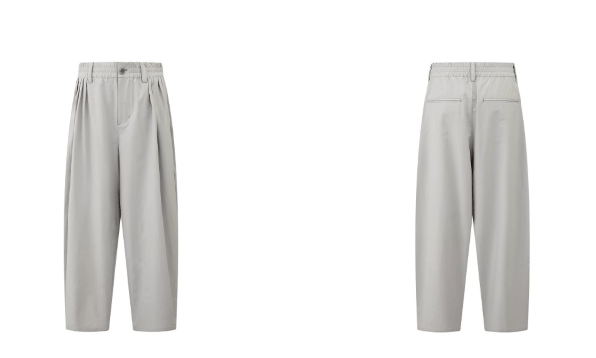 軽量 ワイドタック ナイロン バルーンパンツ / Light grey wide leg pants N5576 - ファッション通販NNine(ナイン)