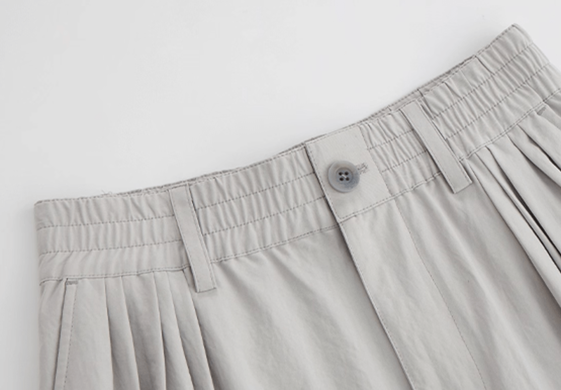 軽量 ワイドタック ナイロン バルーンパンツ / Light grey wide leg pants N5576 - ファッション通販NNine(ナイン)
