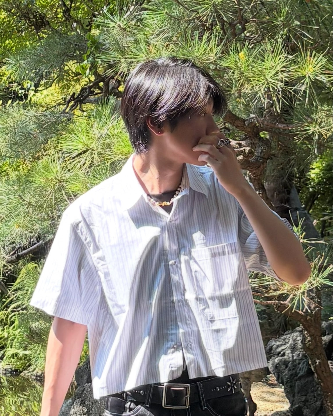 Casual check short sleeve shirt N5526
