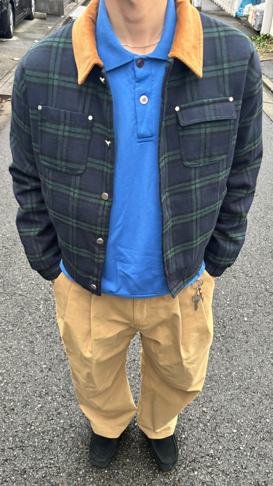 コーデュロイ襟ショートアウター SK005