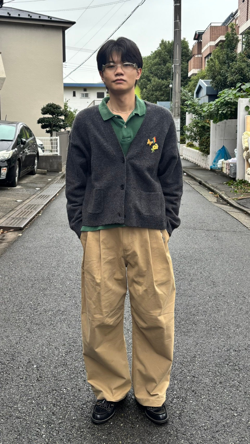 タック入りワイドカーブパンツ SK006