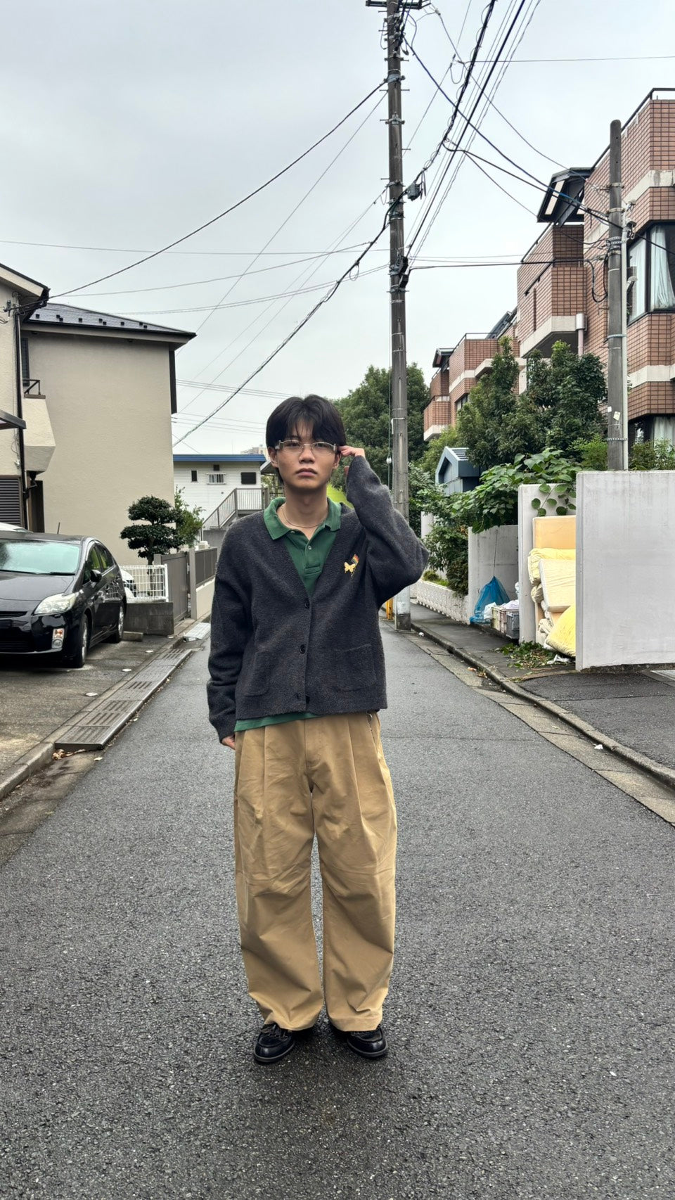 タック入りワイドカーブパンツ SK006