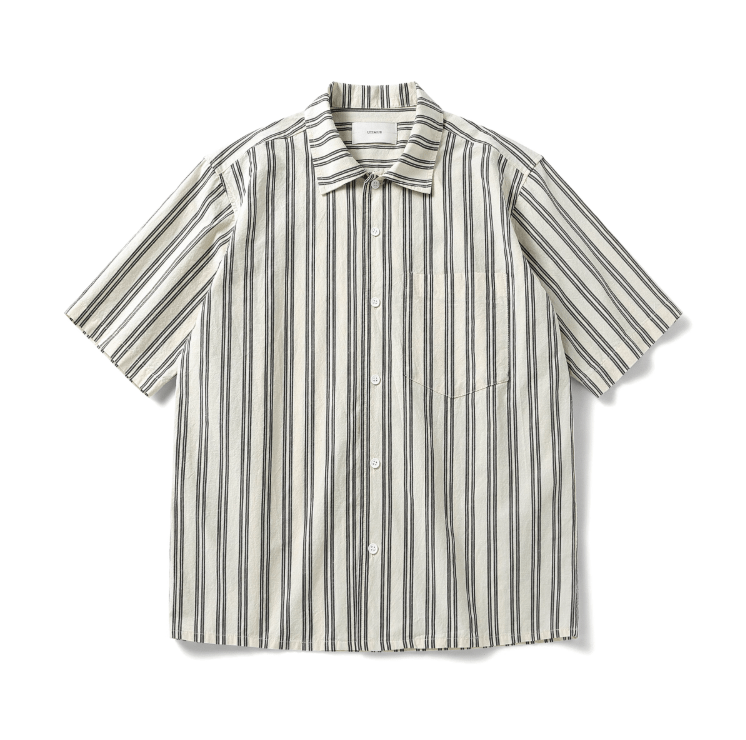 リネンブレンド ストライプシャツ / Linen cotton striped shirt N5402