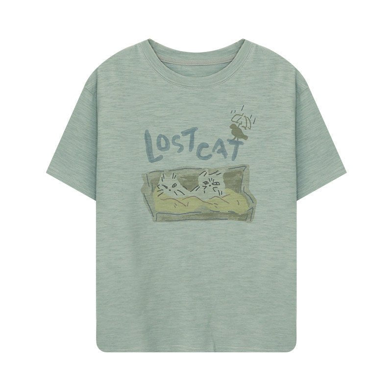 LOST CAT スラブコットン デジタルプリント Tシャツ N6996 - ファッション通販NNine(ナイン)