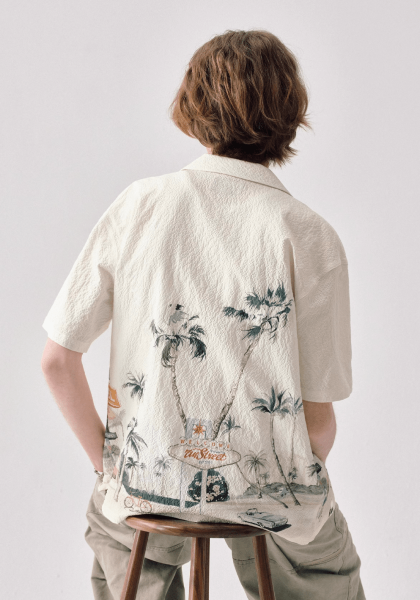モーテルプリントハワイアンシャツ メンズ レディース シアサッカー|Motel Print Hawaiian SHIRT N5399 - ファッション通販 NNine(ナイン)