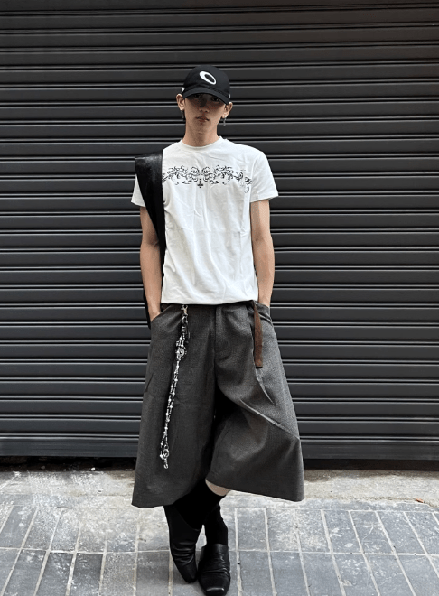 クロップドハーフワイドパンツ N5679 - ファッション通販NNine(ナイン)