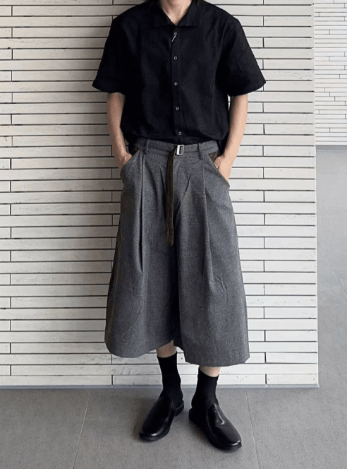 クロップドハーフワイドパンツ N5679 - ファッション通販NNine(ナイン)