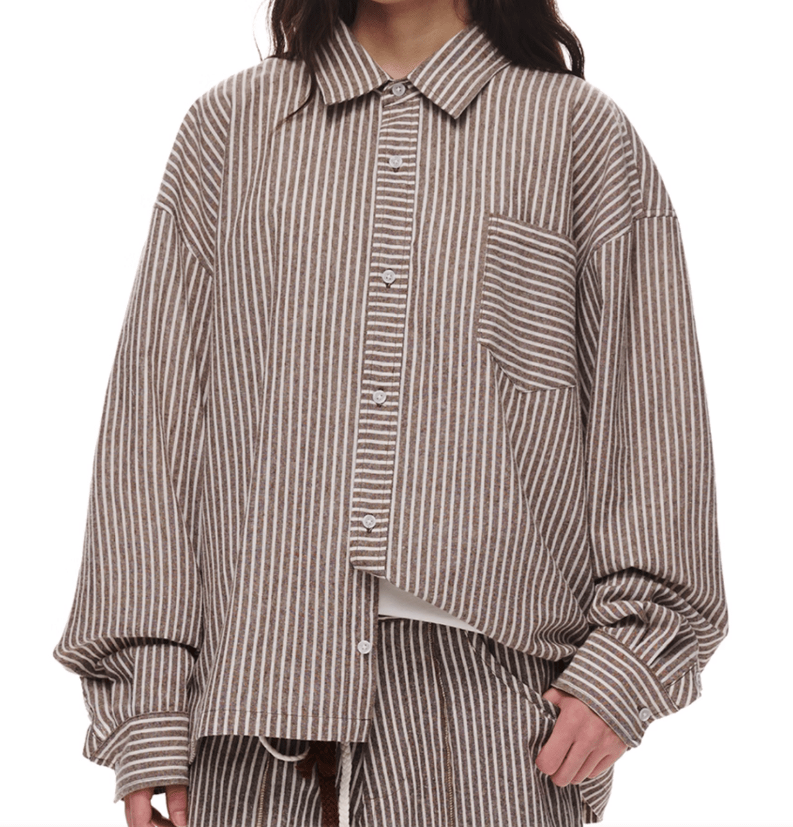 ヒッコリーストライプ・シャツ N5717 - ファッション通販NNine(ナイン)