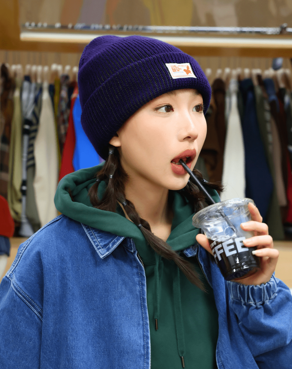 ミニラベル リブ編み ニットワッチキャップ N6367 - ファッション通販NNine(ナイン)