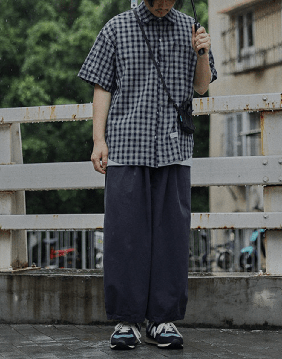 コットン ワイドストレート クロップドワークパンツ N6985 - ファッション通販NNine(ナイン)