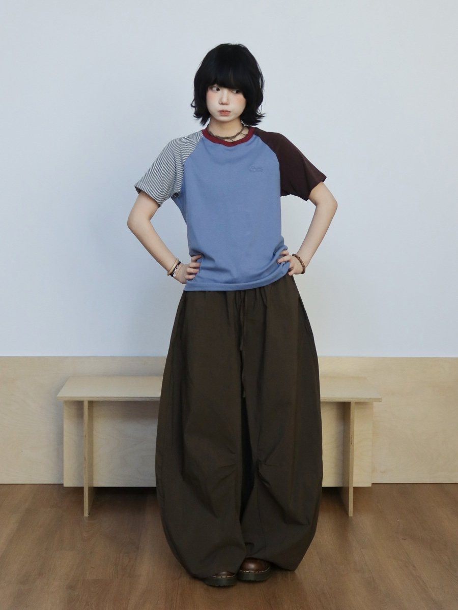 バルーンシルエット ドローストリング ワイドパンツ N6997 - ファッション通販NNine(ナイン)