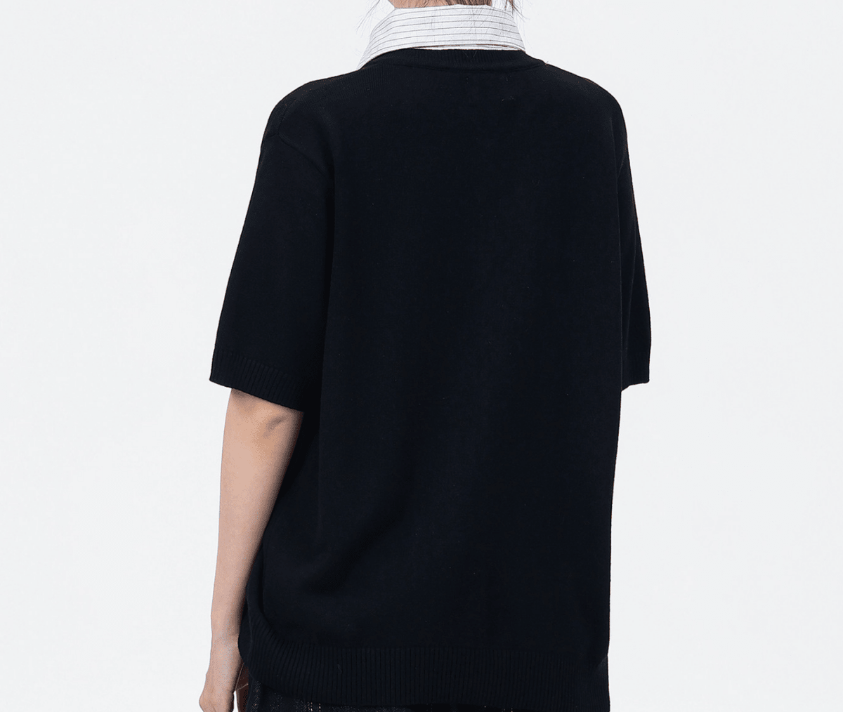 ウール混紡切替襟ニットポロシャツ N7154 - ファッション通販NNine(ナイン)