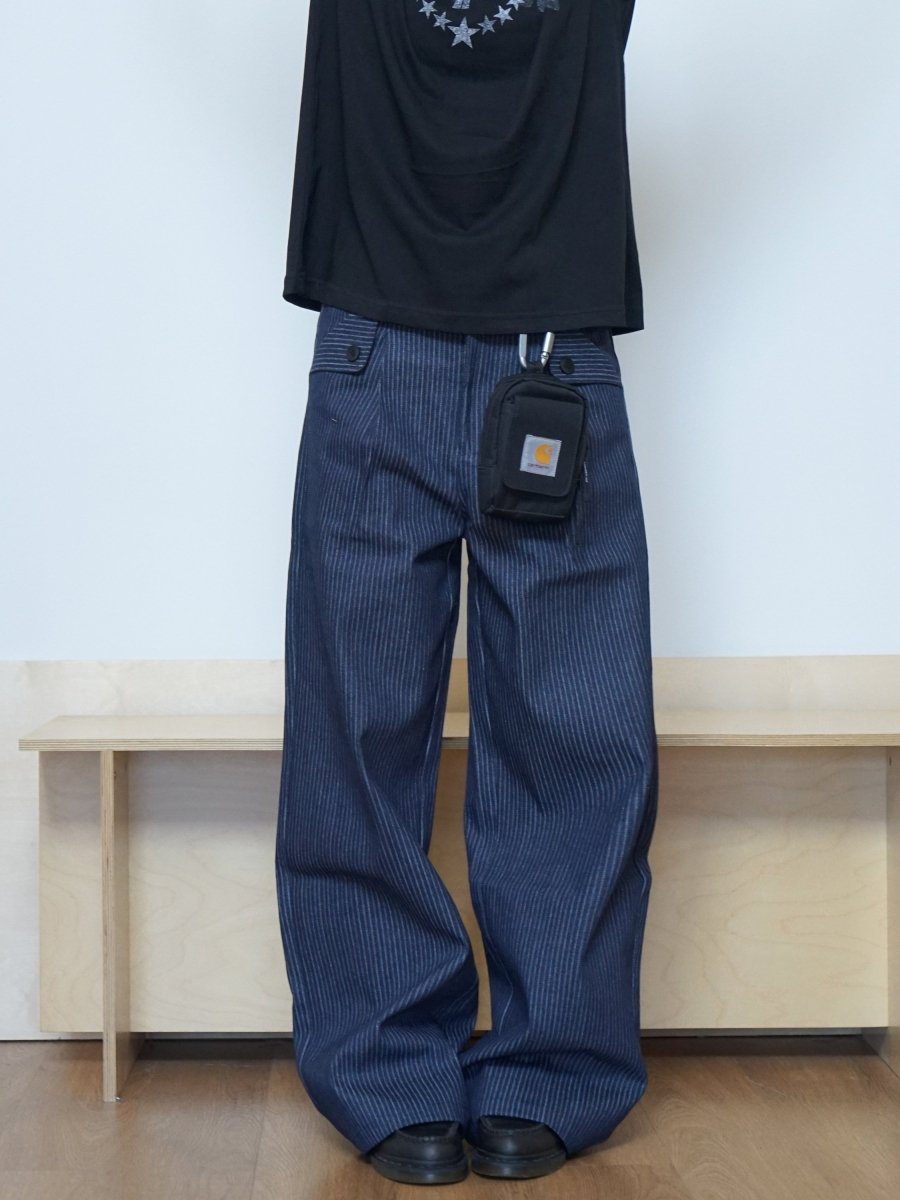 ストライプワイドストレートデニムパンツ N7284 - ファッション通販NNine(ナイン)