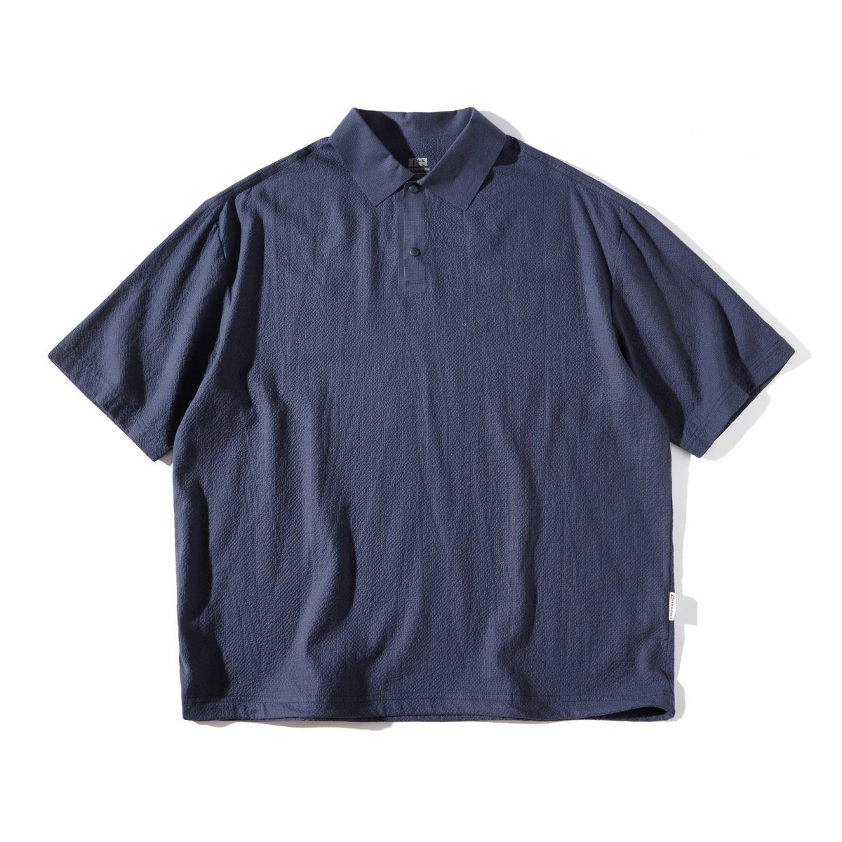 navy blue mountain polo shirt / シアーサッカーシャツ N3779 – NNine