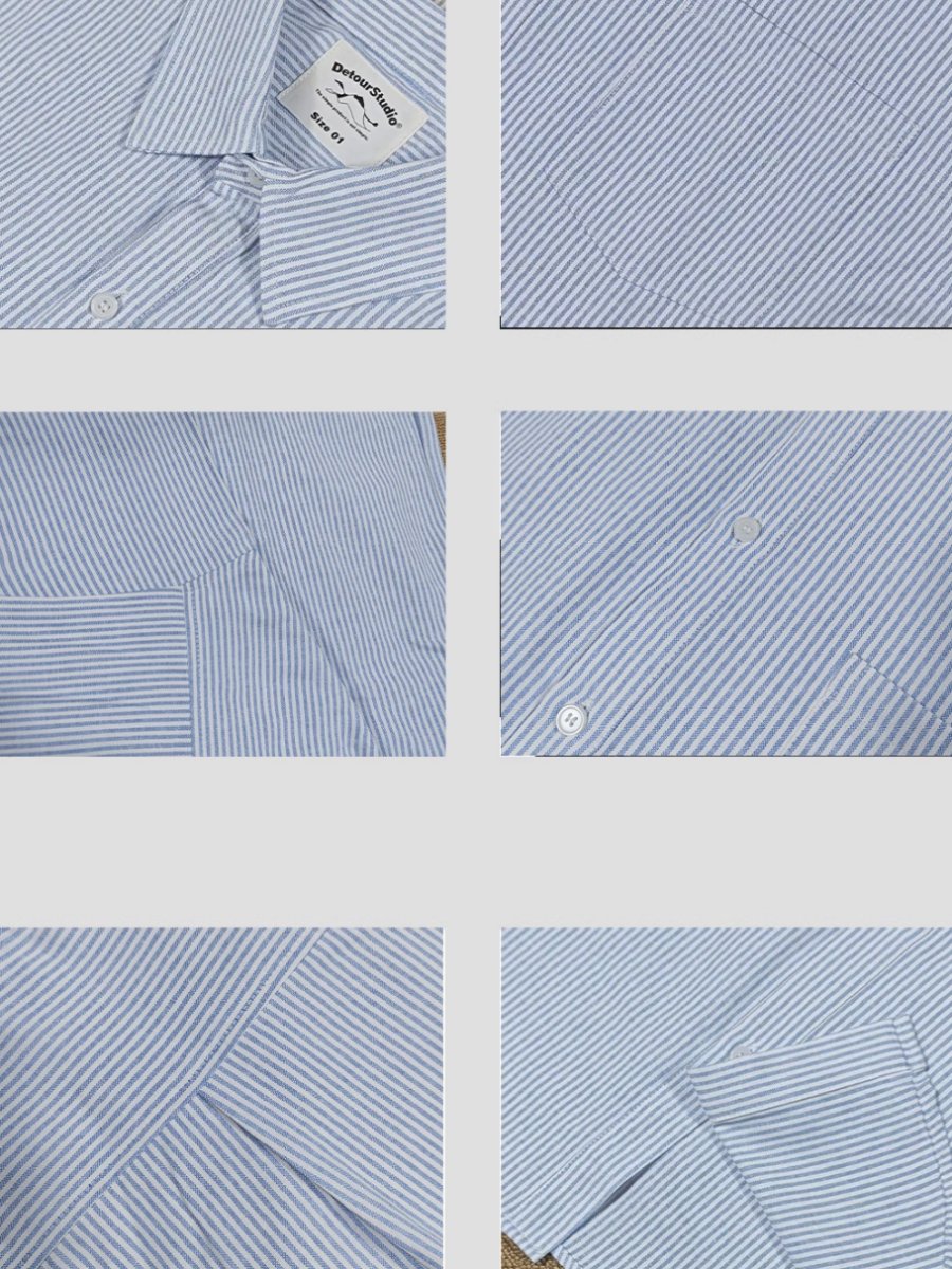 oxford striped short sleeve shirt / ルーズフィットストライプシャツ N3939 - NNine