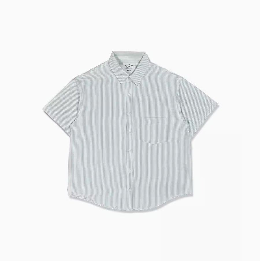 oxford striped short sleeve shirt / ルーズフィットストライプシャツ N3939 - NNine