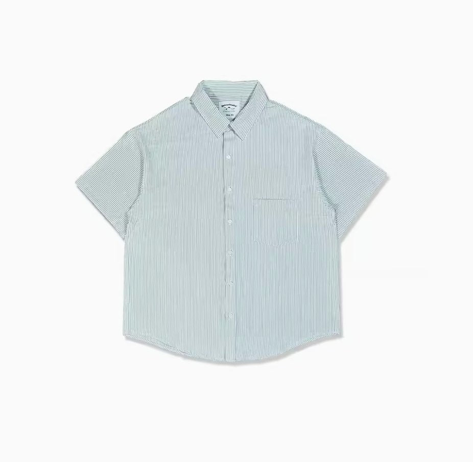 oxford striped short sleeve shirt / ルーズフィットストライプシャツ N3939 - NNine