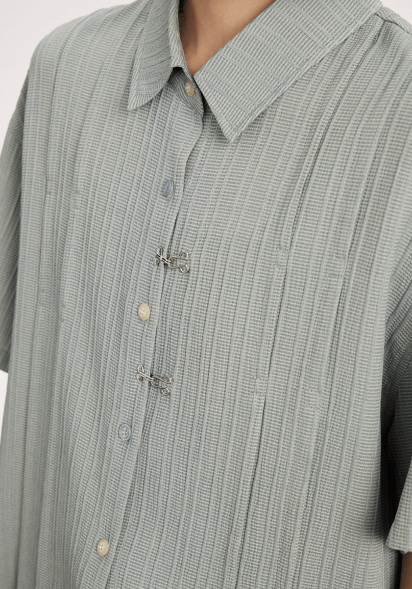 プリーツテクスチャー リラックス 半袖シャツ / Pleated Texture Shirt N5591 - ファッション通販NNine(ナイン)