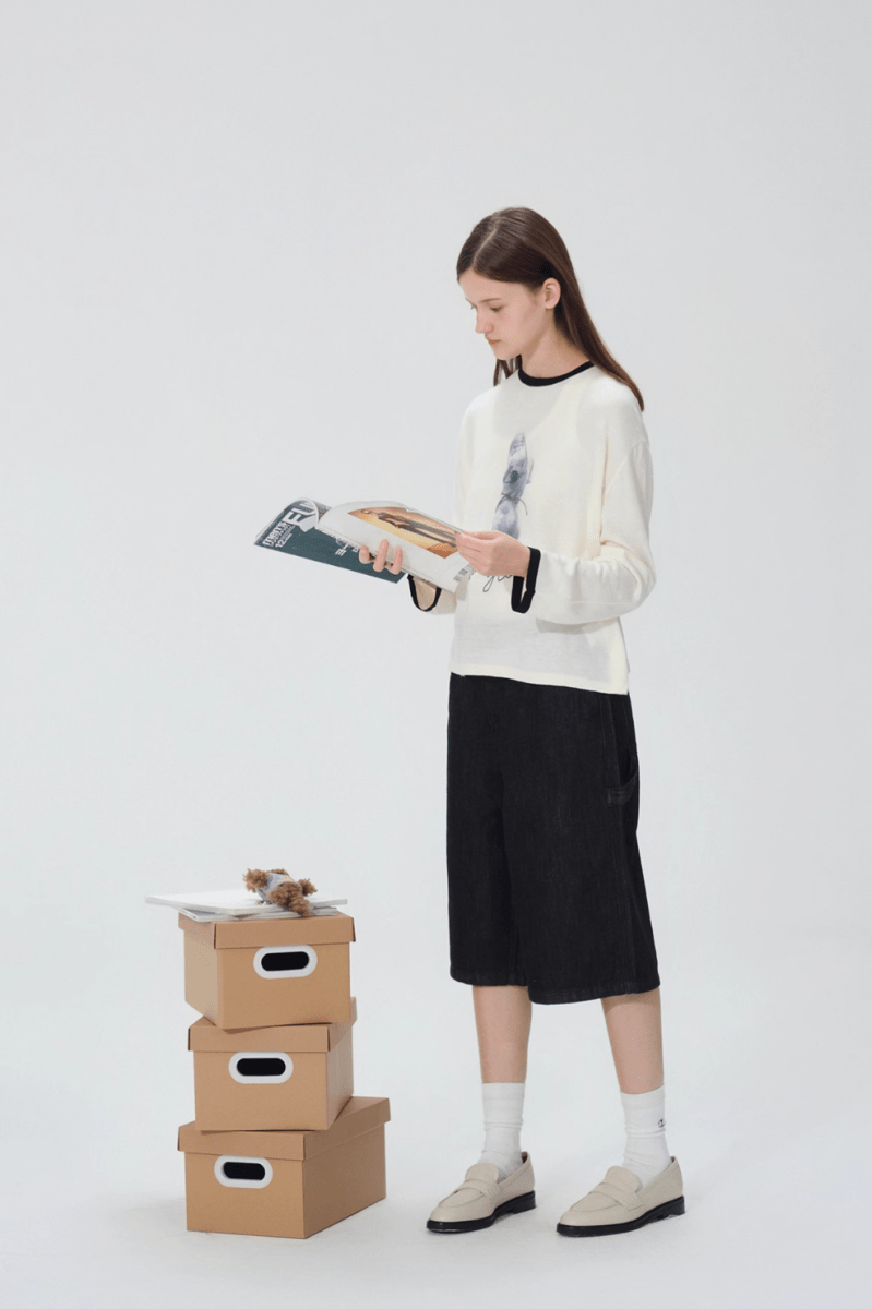 printed sheer sweater N5156 - ファッション通販 NNine(ナイン)