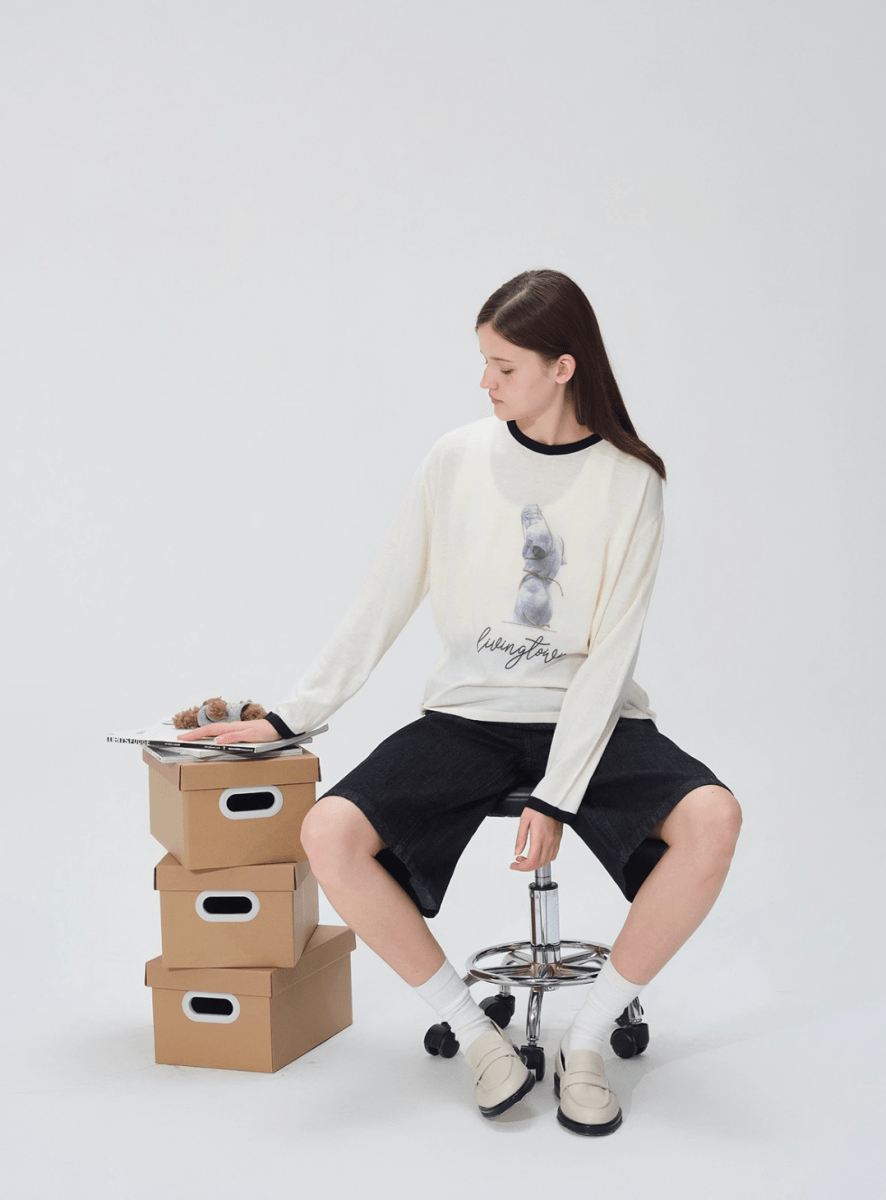 printed sheer sweater N5156 - ファッション通販 NNine(ナイン)