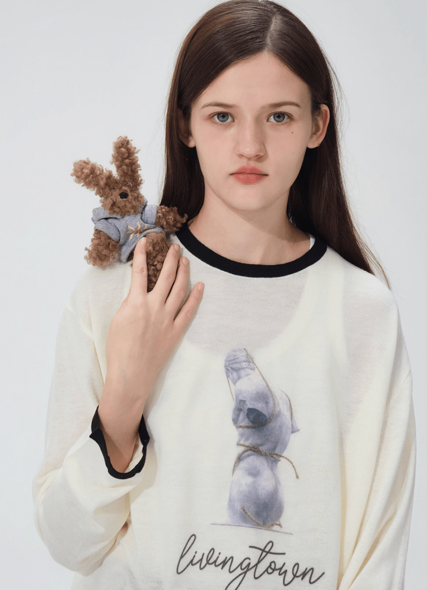 printed sheer sweater N5156 - ファッション通販 NNine(ナイン)