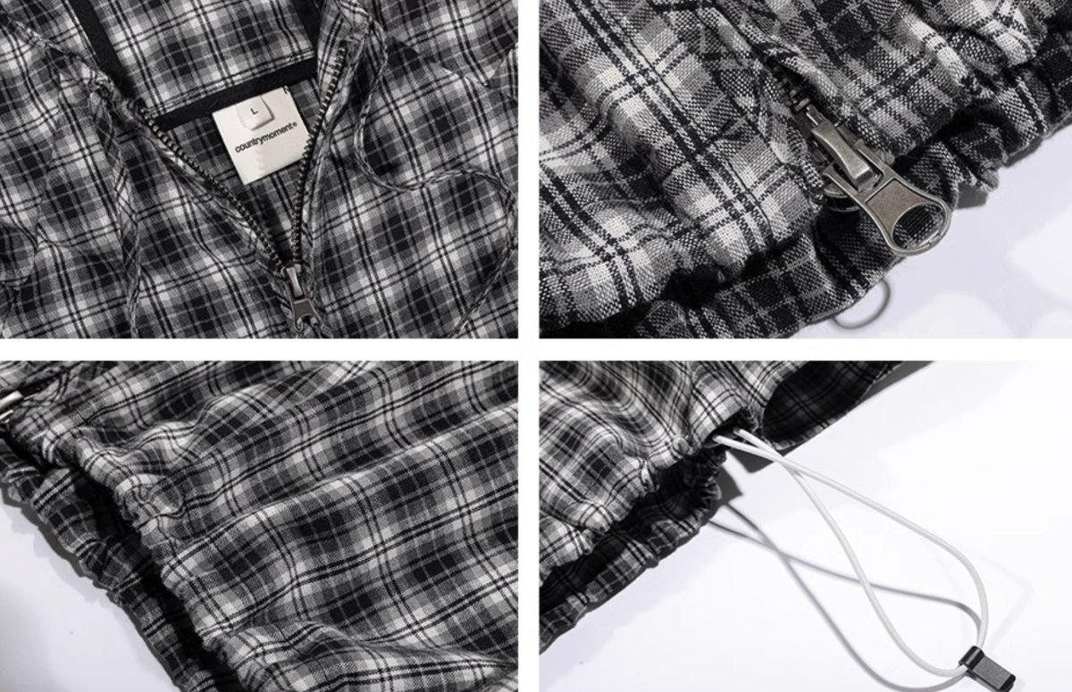 Retro check lightweight zip hoodie N5236 - ファッション通販 NNine(ナイン)