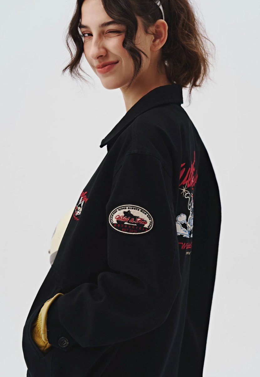 retro embroidery coach jacket N4373 - NNine