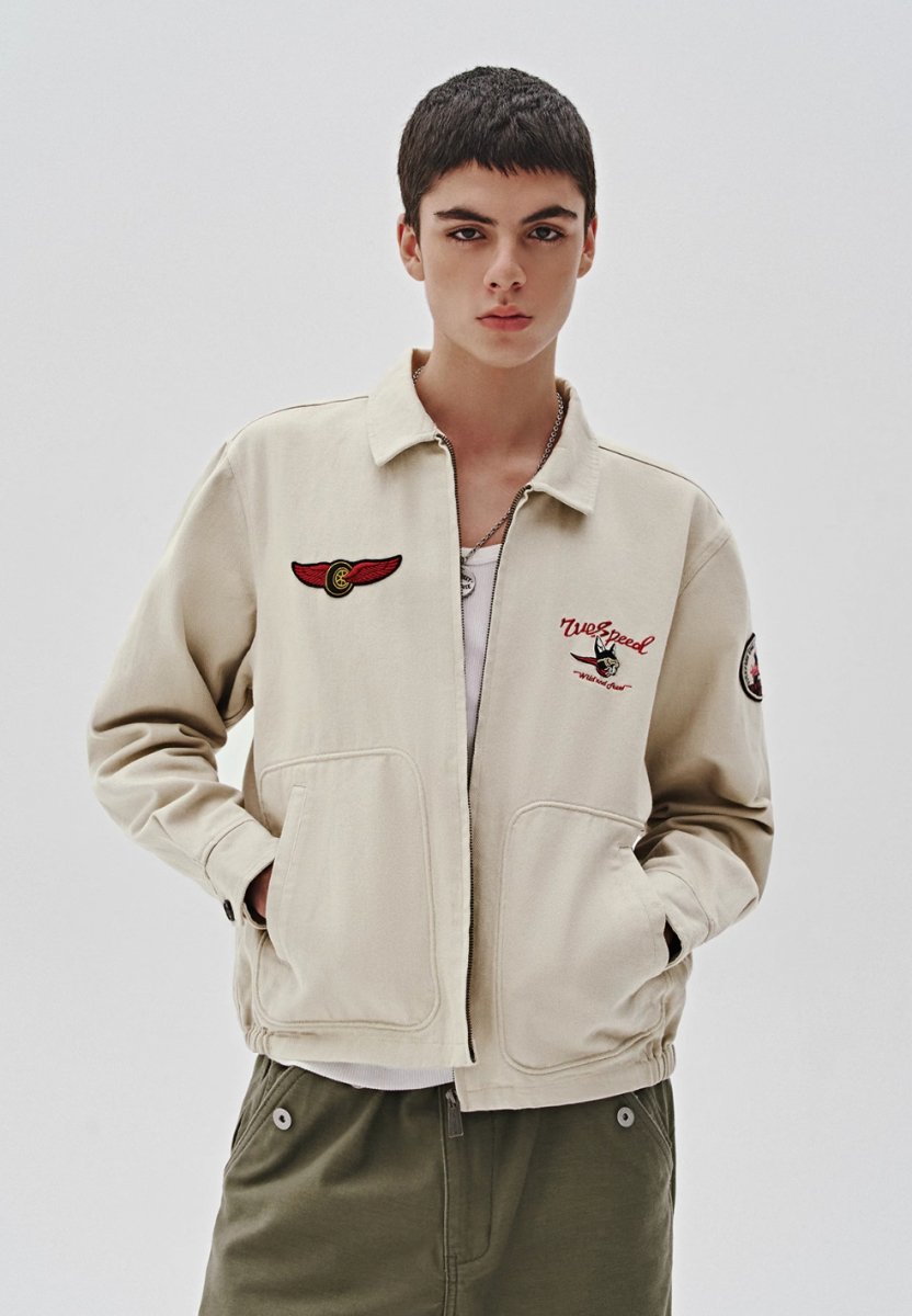 retro embroidery coach jacket N4373 - NNine