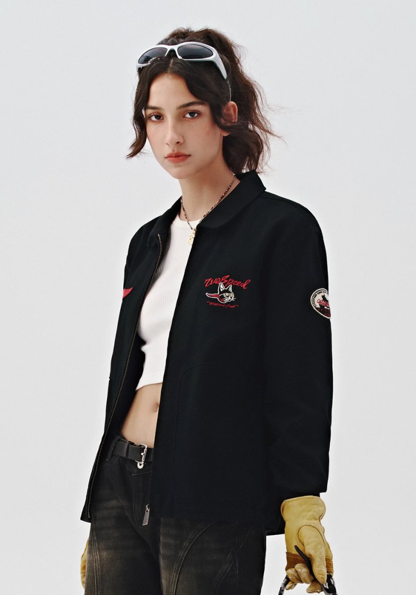 retro embroidery coach jacket N4373 - NNine