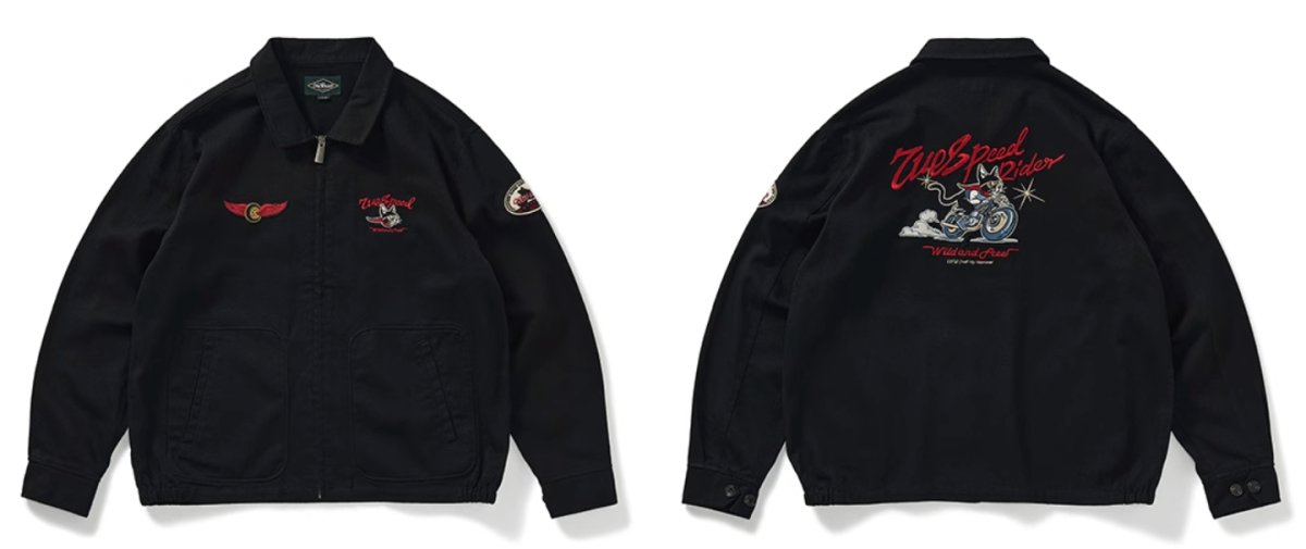 retro embroidery coach jacket N4373 - NNine