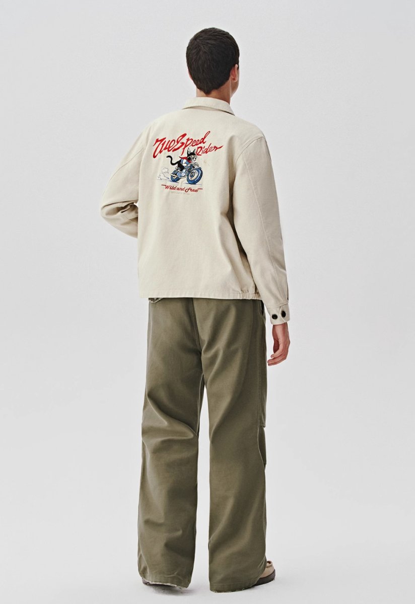 retro embroidery coach jacket N4373 - NNine