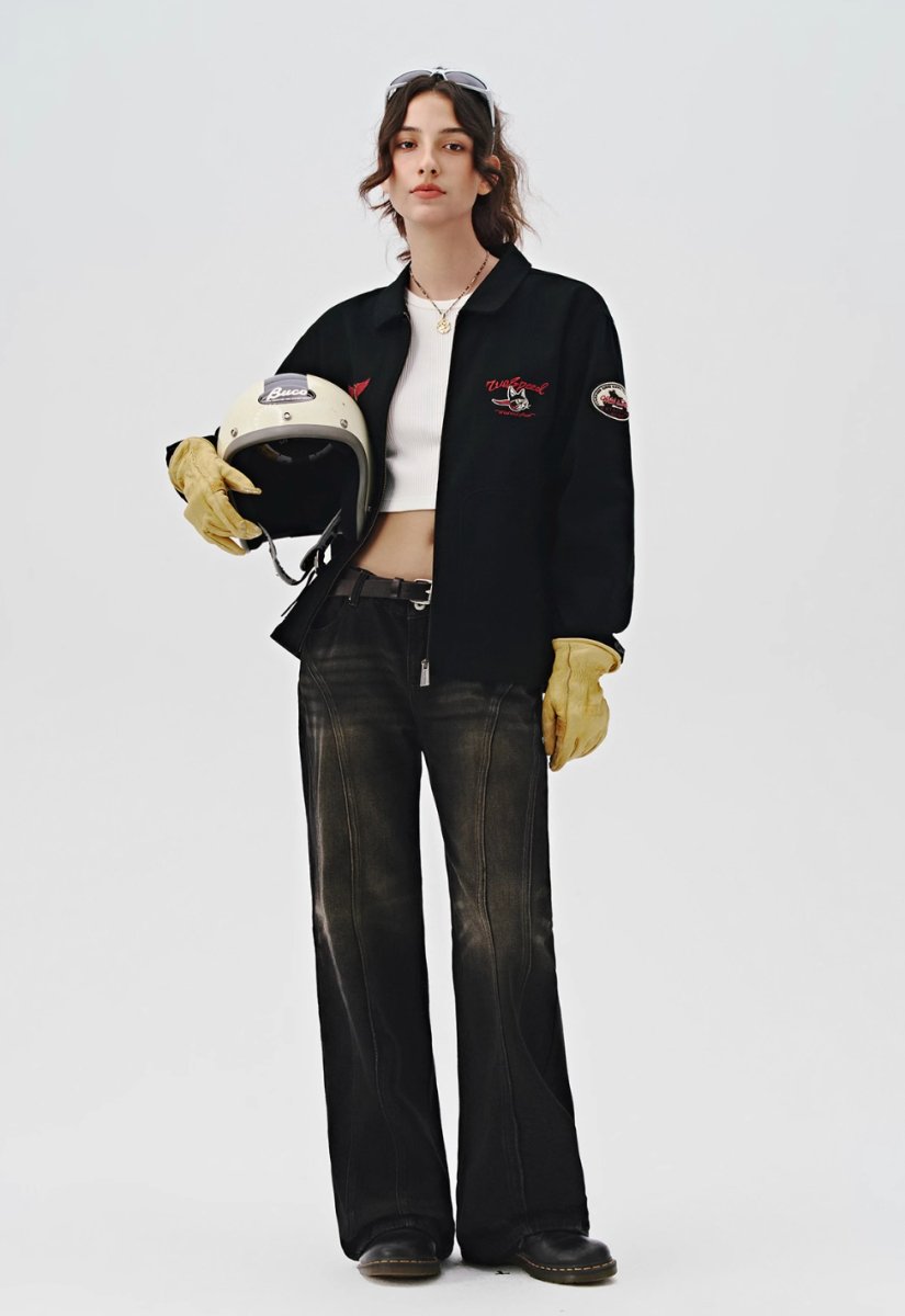 retro embroidery coach jacket N4373 - NNine