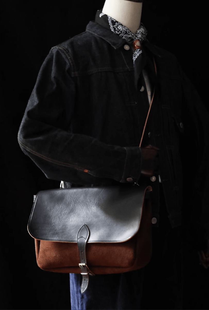 Retro Vintage Cowhide Suede Messenger Bag N5264 - ファッション通販 NNine(ナイン)