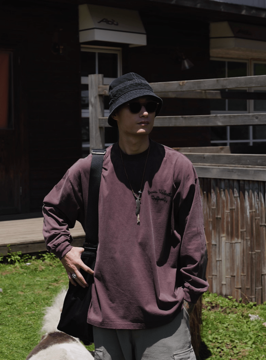 Retro Wash Long Sleeve T-Shirt N5644 - ファッション通販NNine(ナイン)
