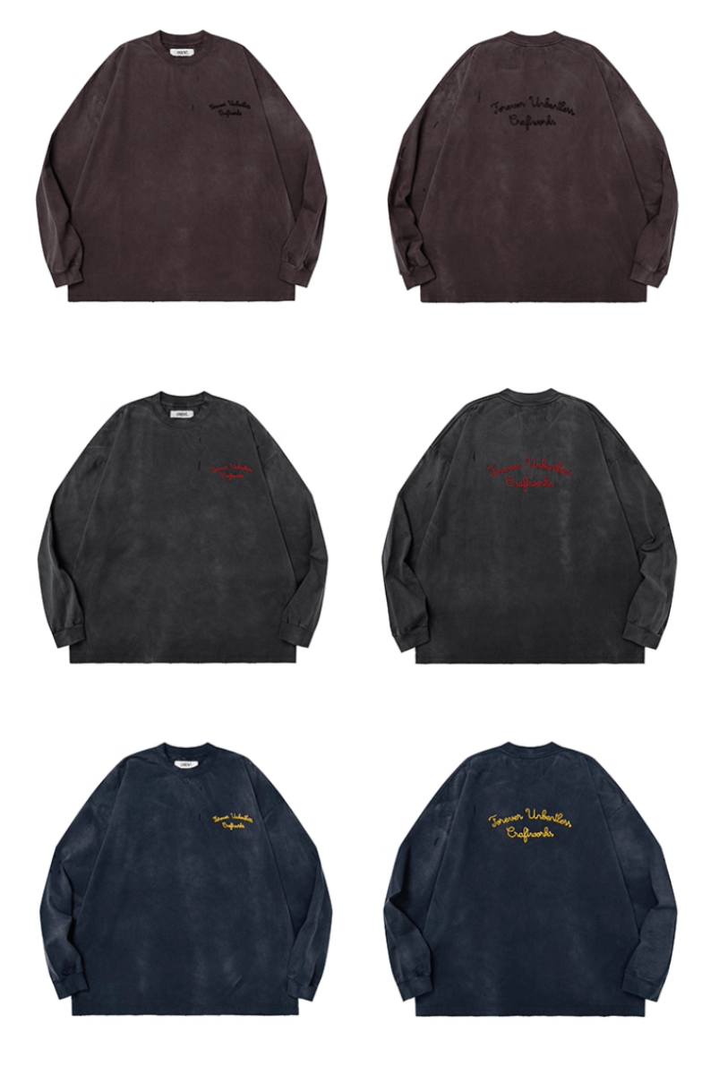 Retro Wash Long Sleeve T-Shirt N5644 - ファッション通販NNine(ナイン)