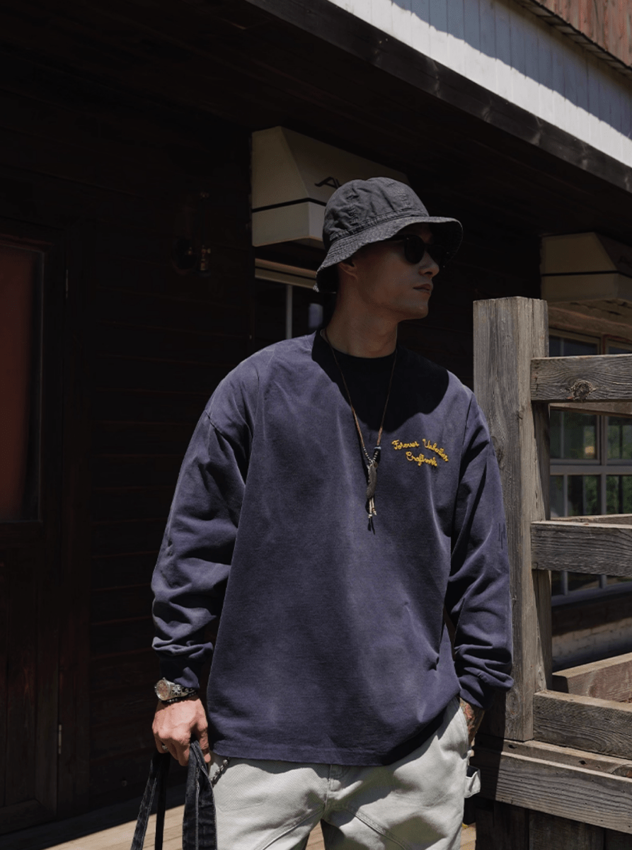 Retro Wash Long Sleeve T-Shirt N5644 - ファッション通販NNine(ナイン)